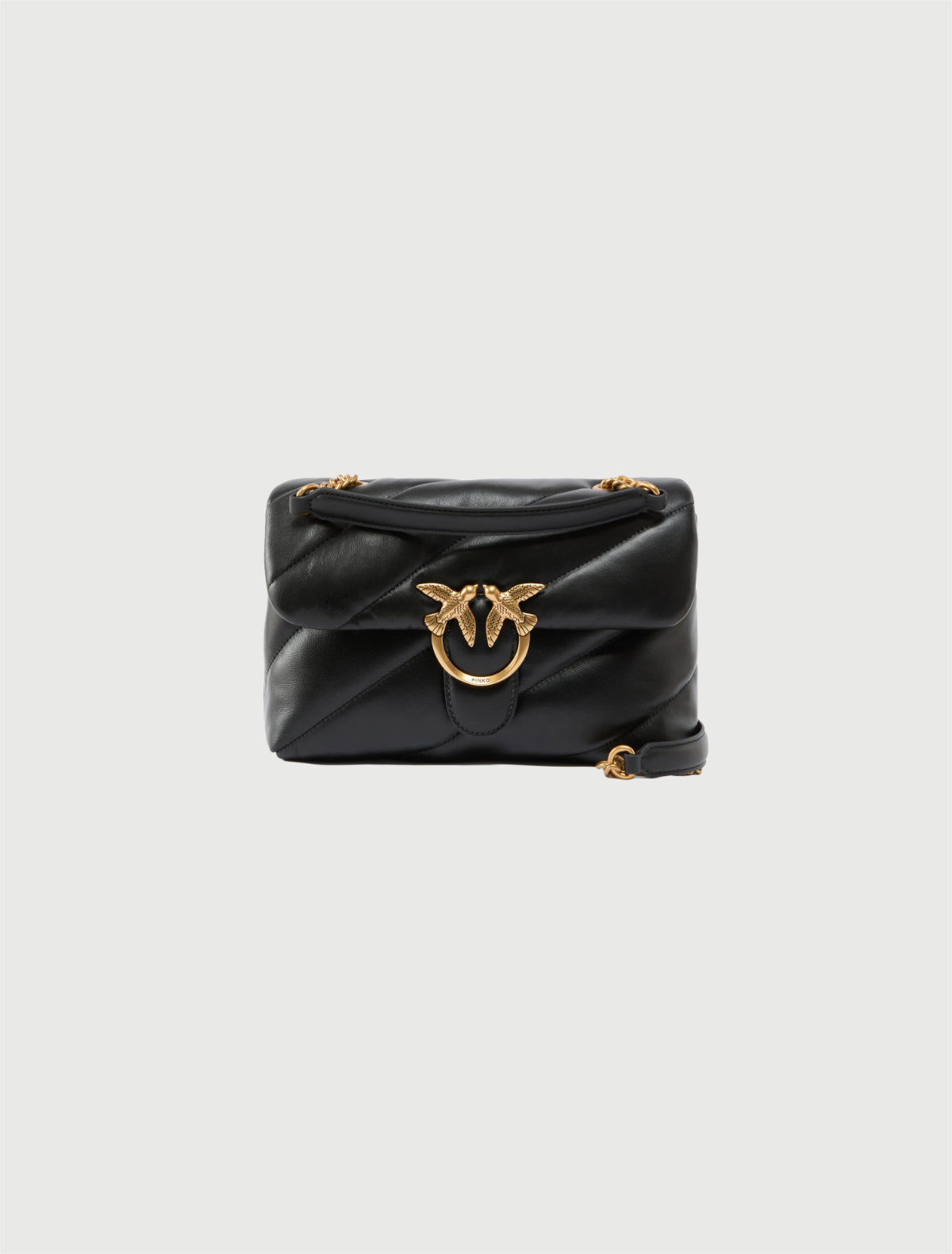 PINKO - Borsa media a tracolla Love Bag Puff Maxi Quilt Nero-Oro
