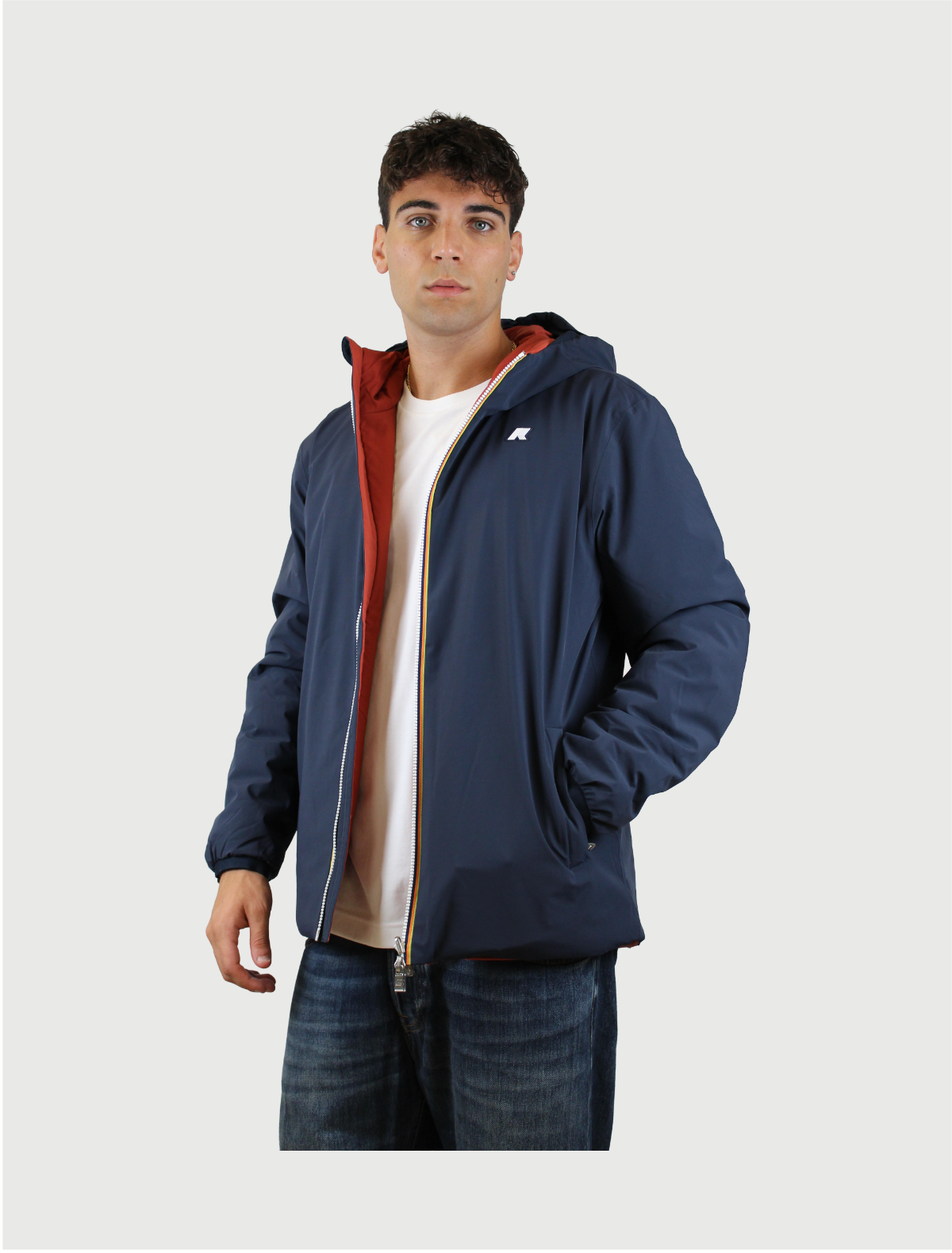 K-WAY - JACK ST WARM DOUBLE BLUE DEPTH-RED DK CHILI