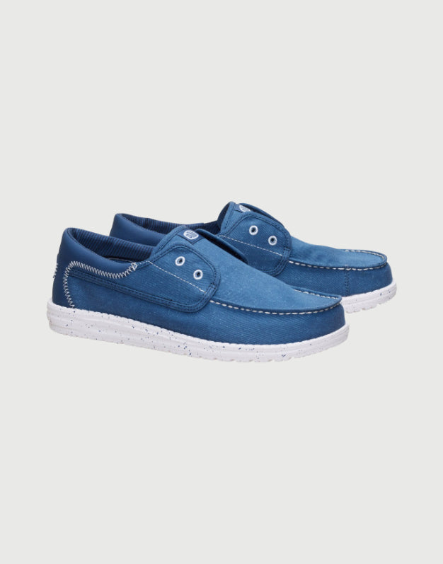 Hey Dude Wally Cru Stretch Canvas- Ensign Blue-Multi