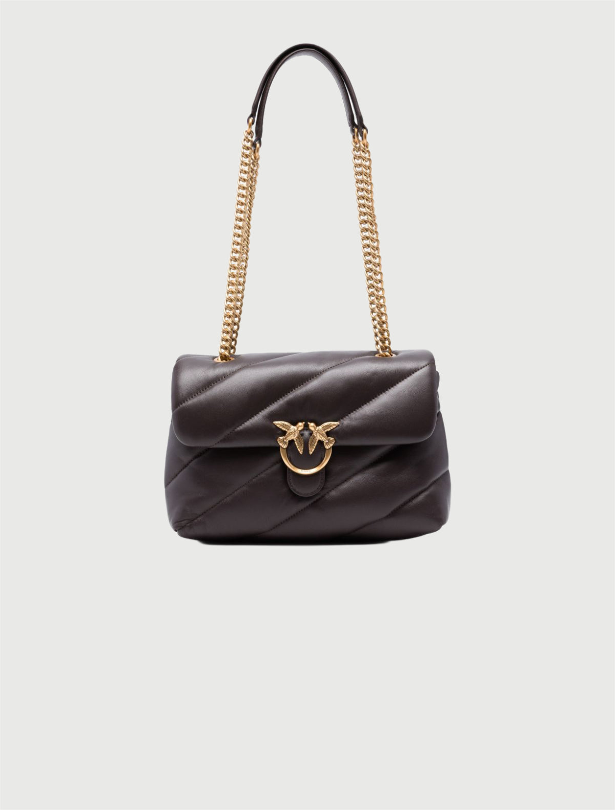PINKO - Love Puff Classic Small - Marrone-Oro-1