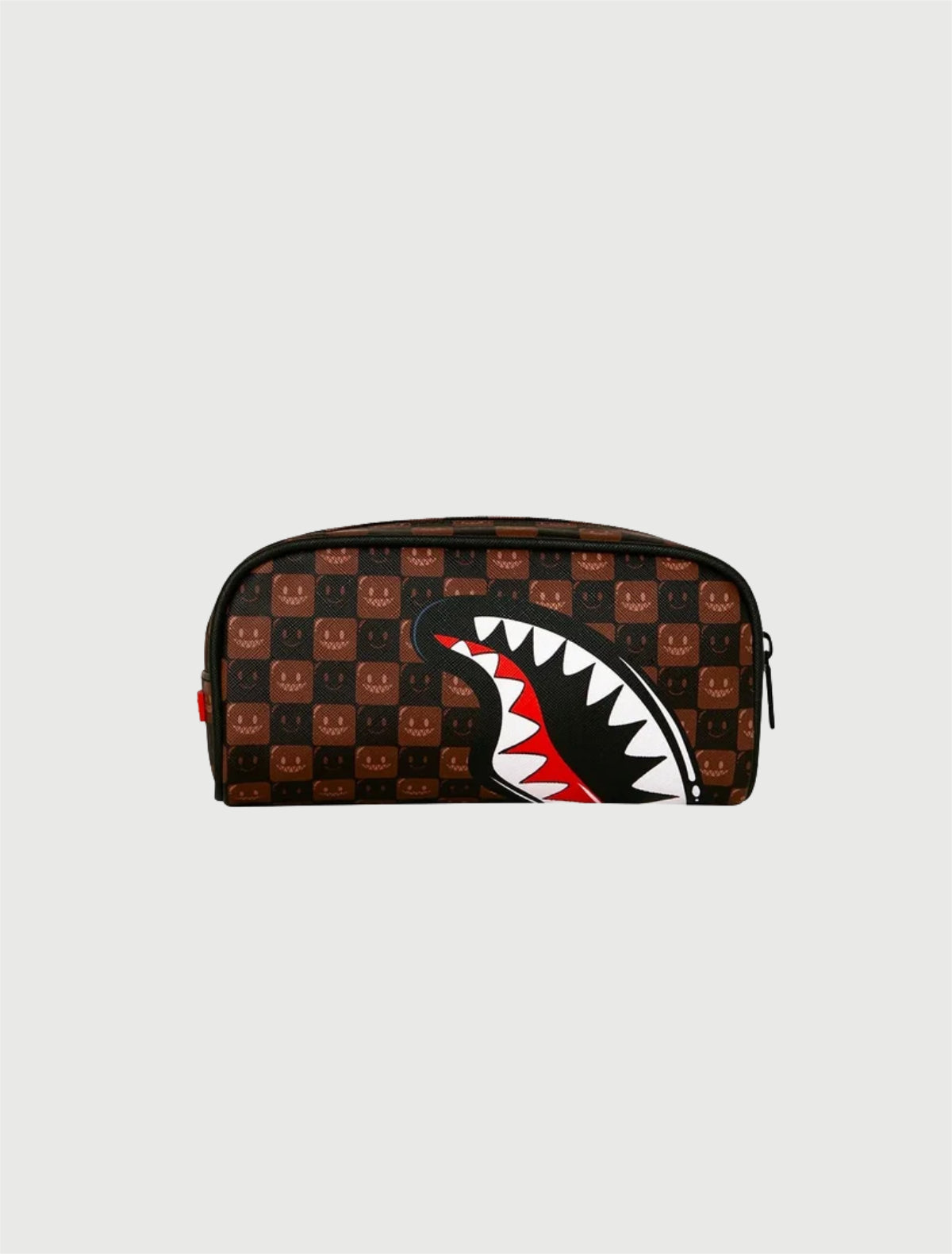 SPRAYGROUND - 910B9303NSZ SHARKS IN PARIS WTF BUBBLE BROWN CHECK POUCH-1