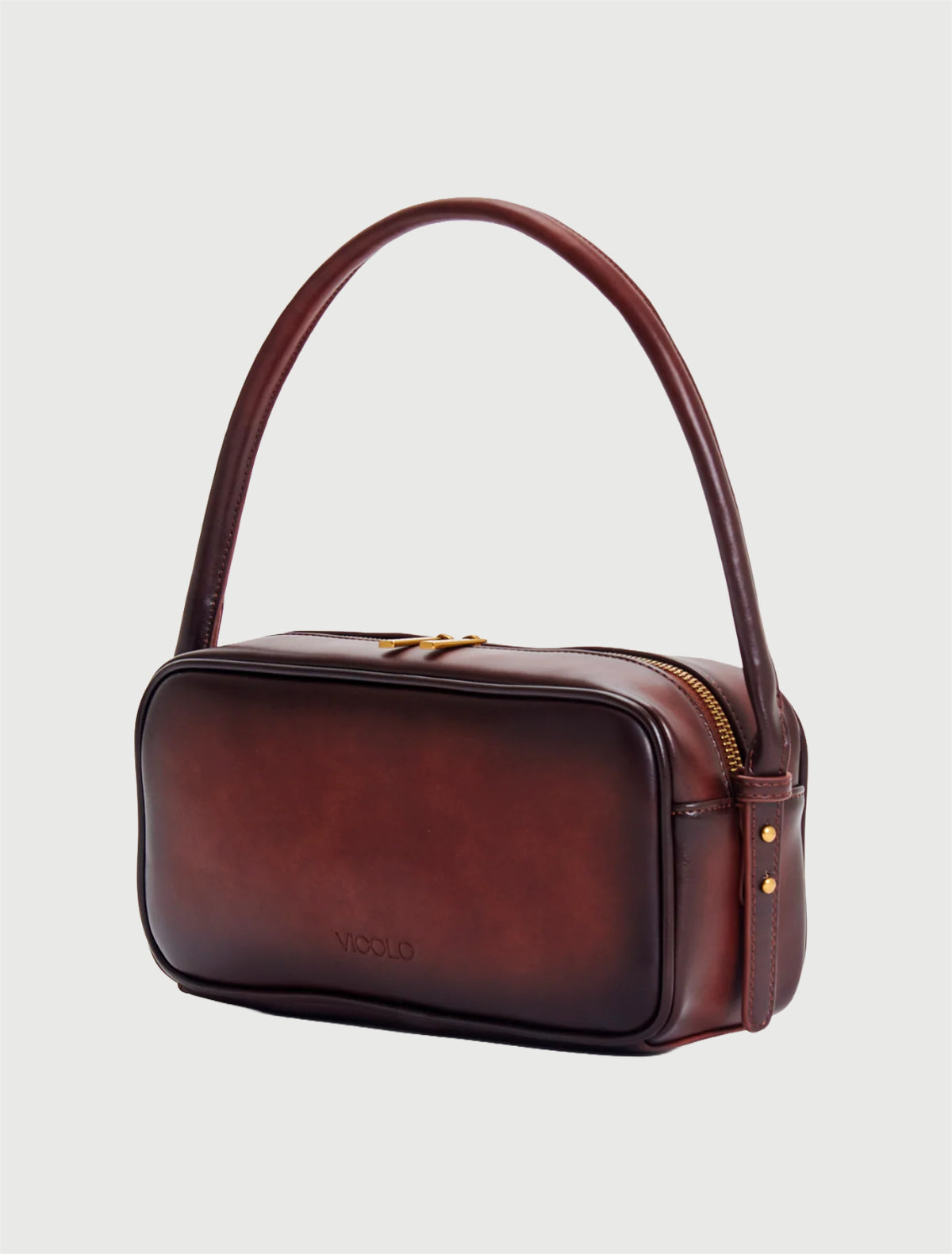 VICOLO - BORSA TRUNK VINTAGE NERO-MARRONE-1