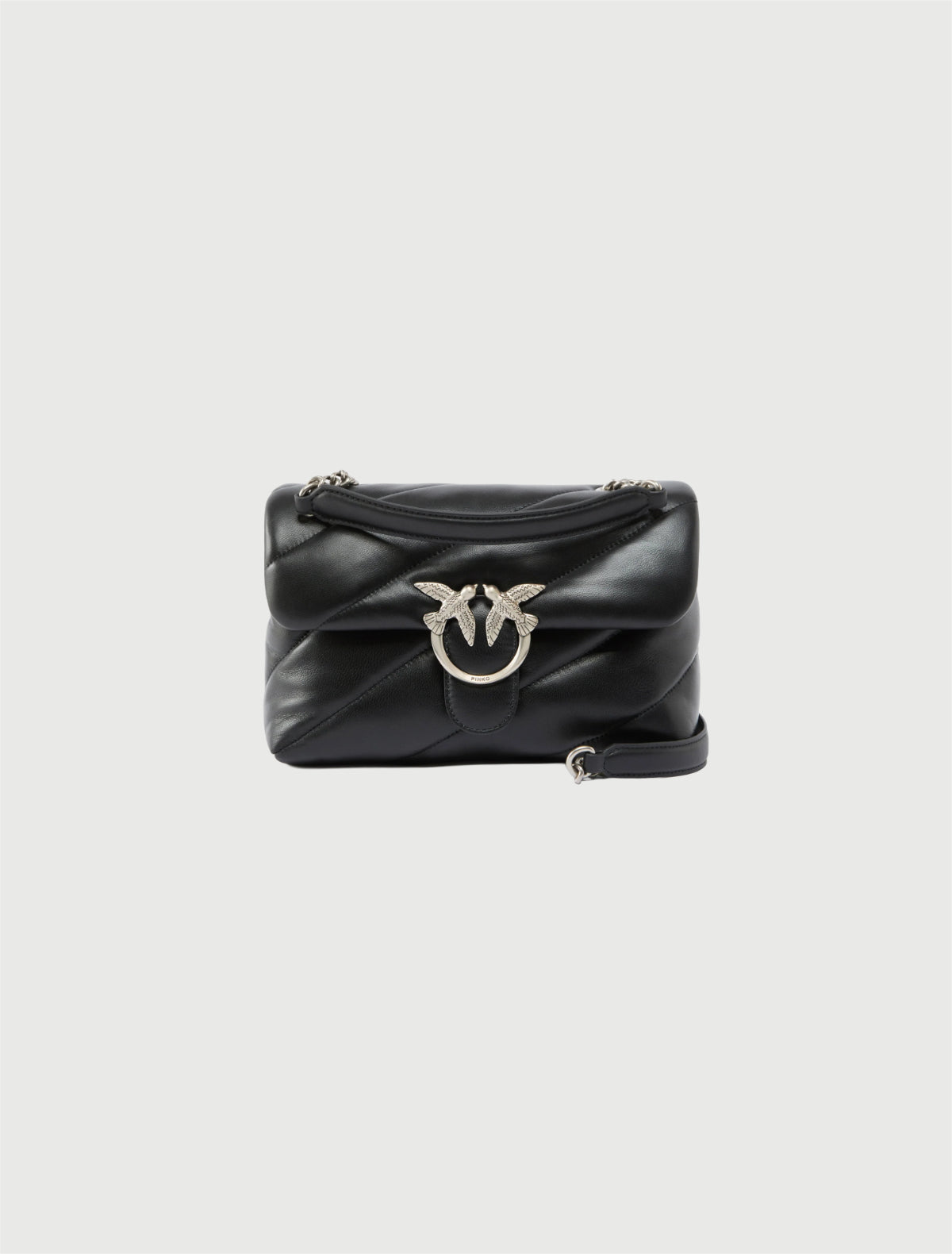 PINKO - Borsa media a tracolla Love Bag Puff Maxi Quilt Nero-Argento