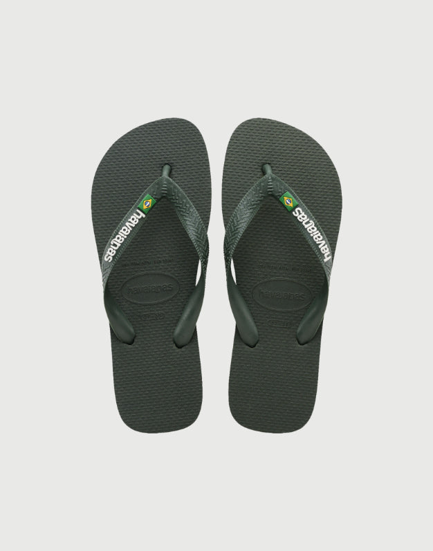 Havaianas Brasil Logo Olive Green