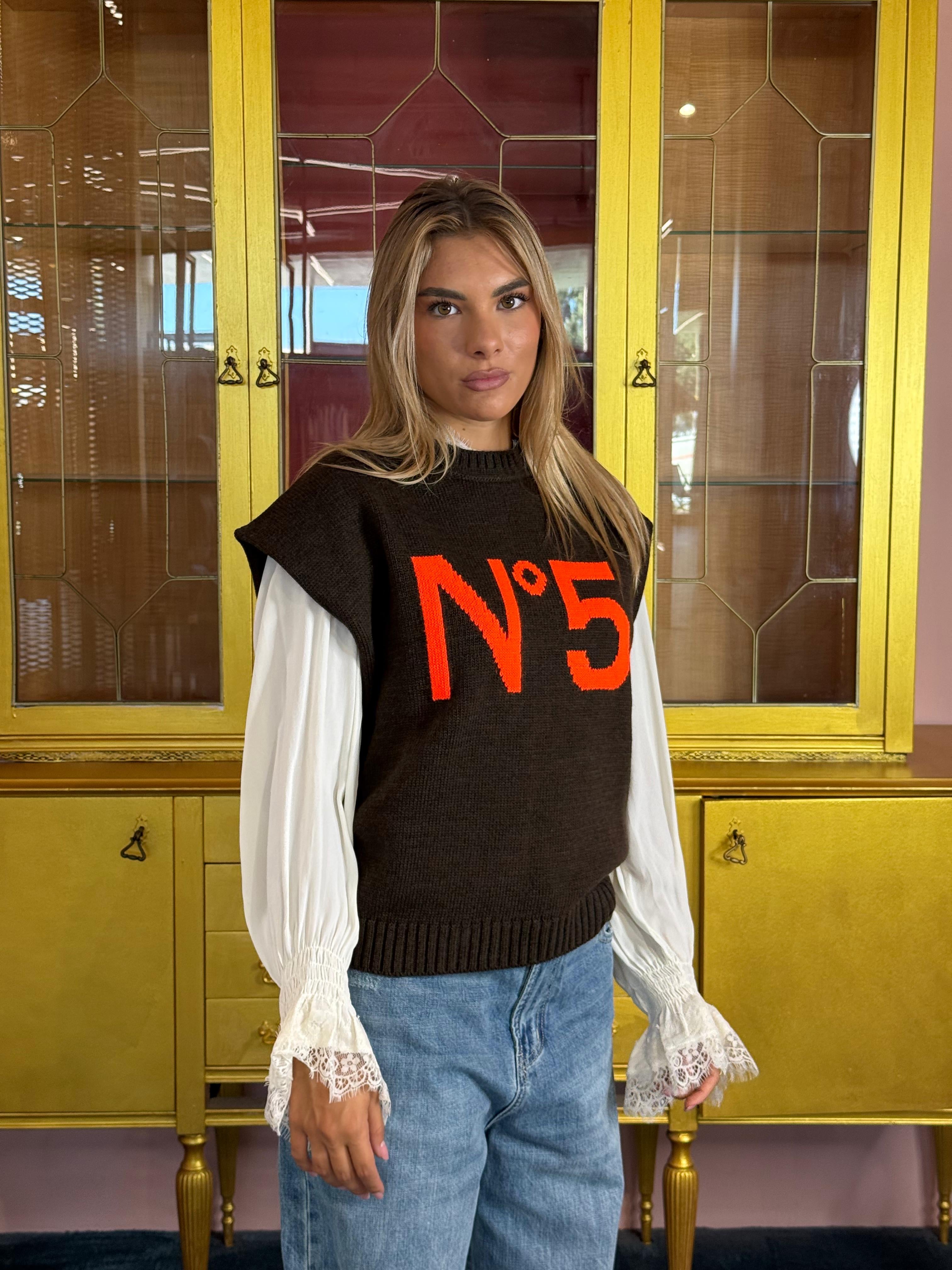 Tensione in - Camicia burro pizzo-3