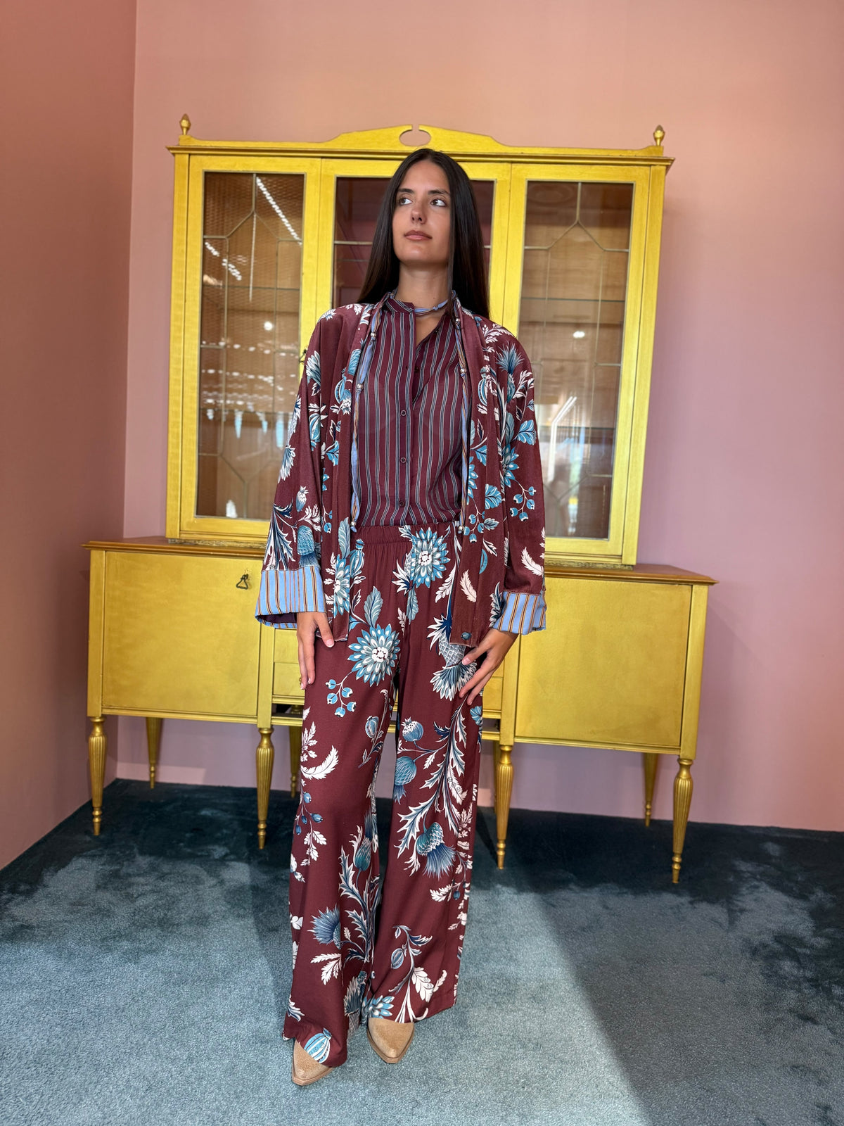 HaveOne - Nomad - Kimono Ciniglia Fiore Celeste-4