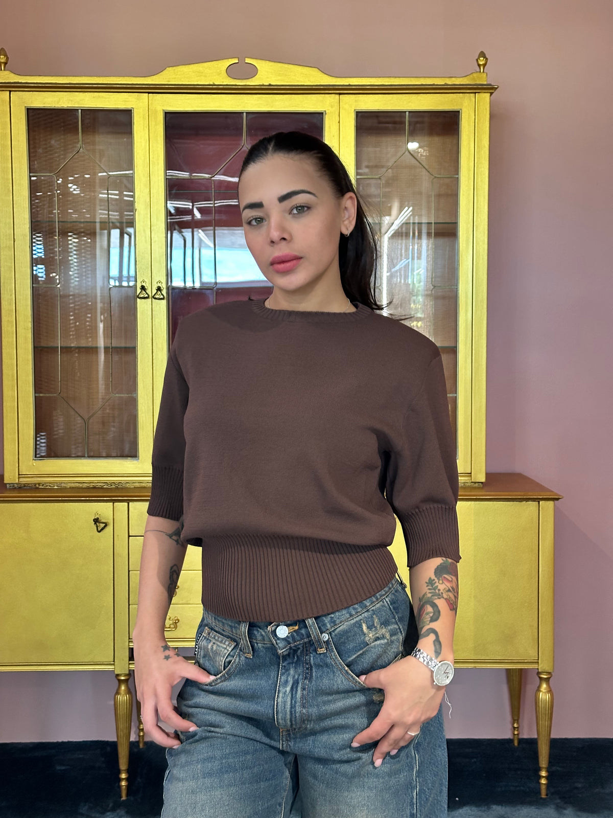 VICOLO - Top in maglia - Più Colori - Taglia Unica-4