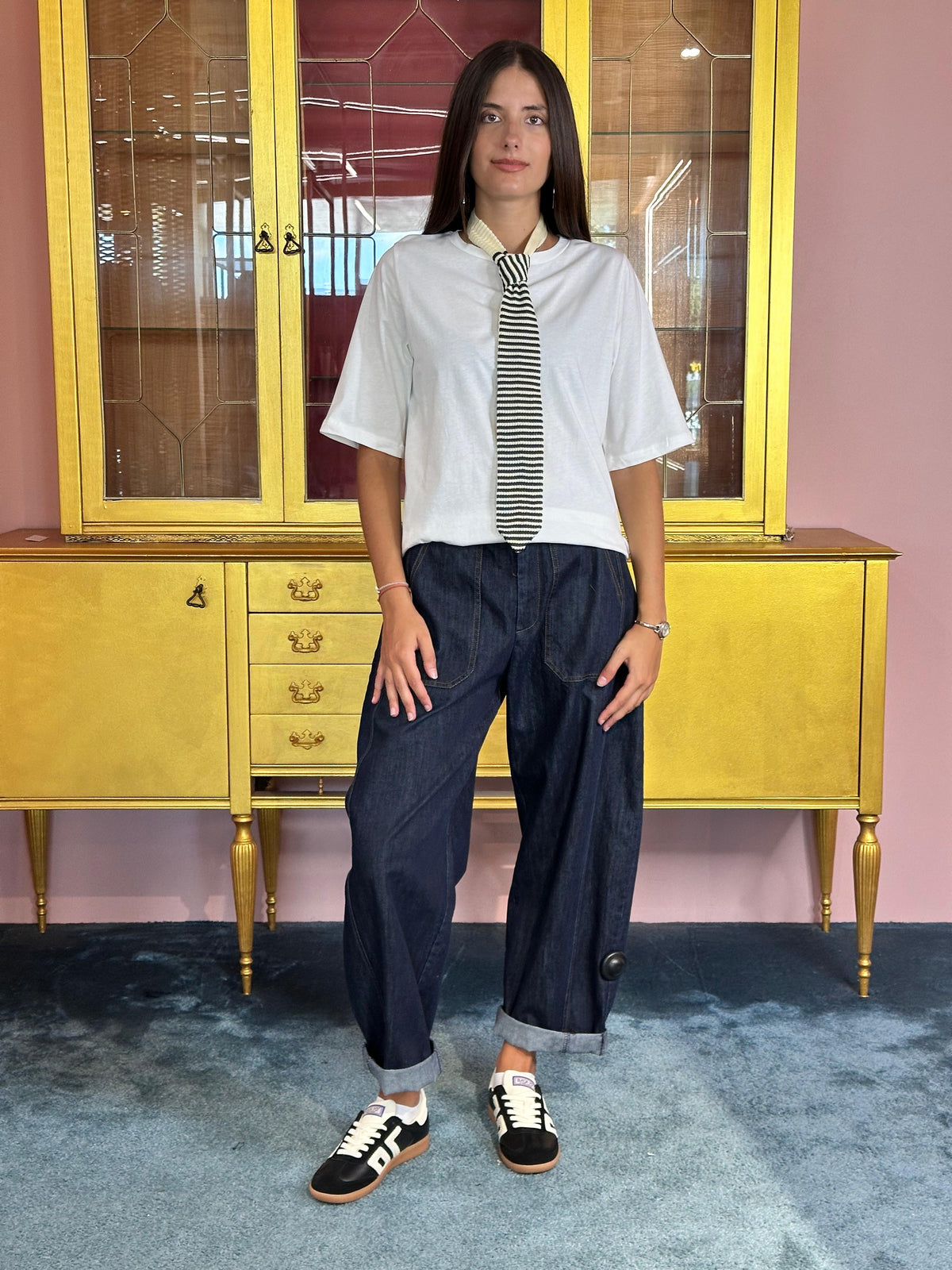 Susy Mix - T-Shirt Cravatta in Maglia-3