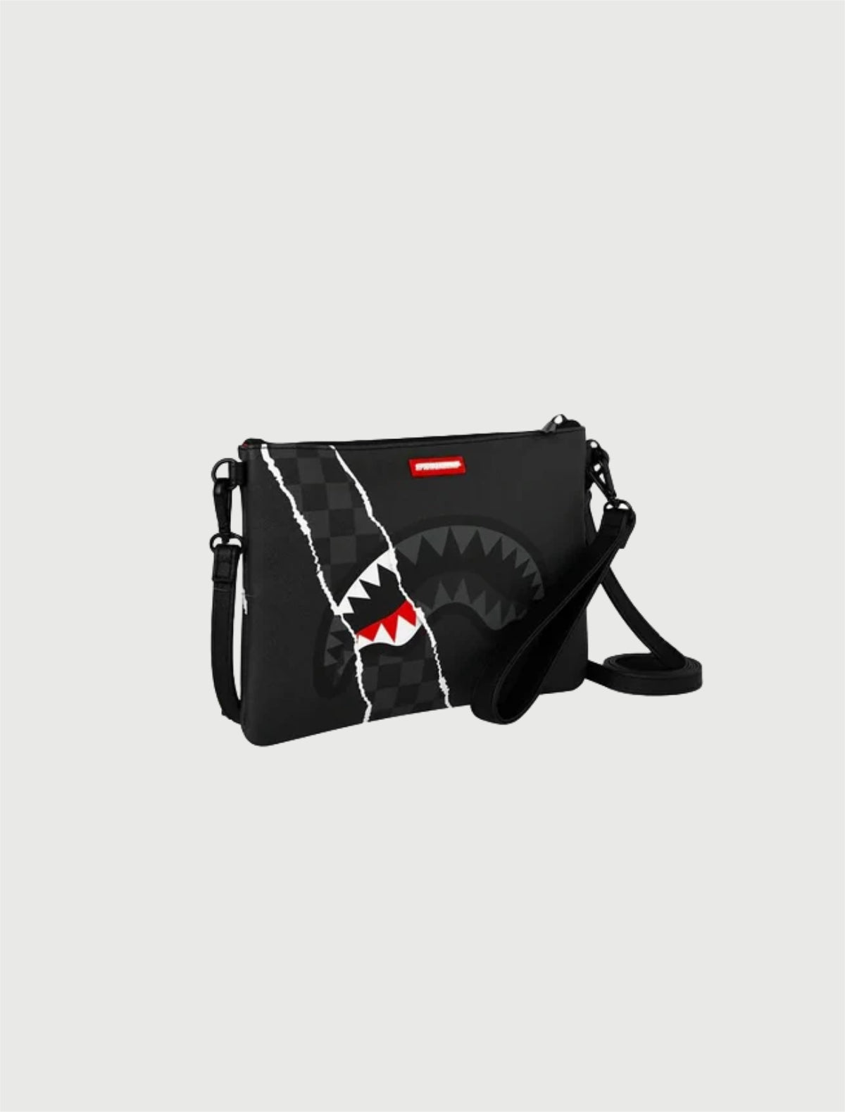 SPRAYGROUND - 910B9350NSZ CENTER RIP REVEALING GRAY CHECK CROSSOVER CLUTCH-2