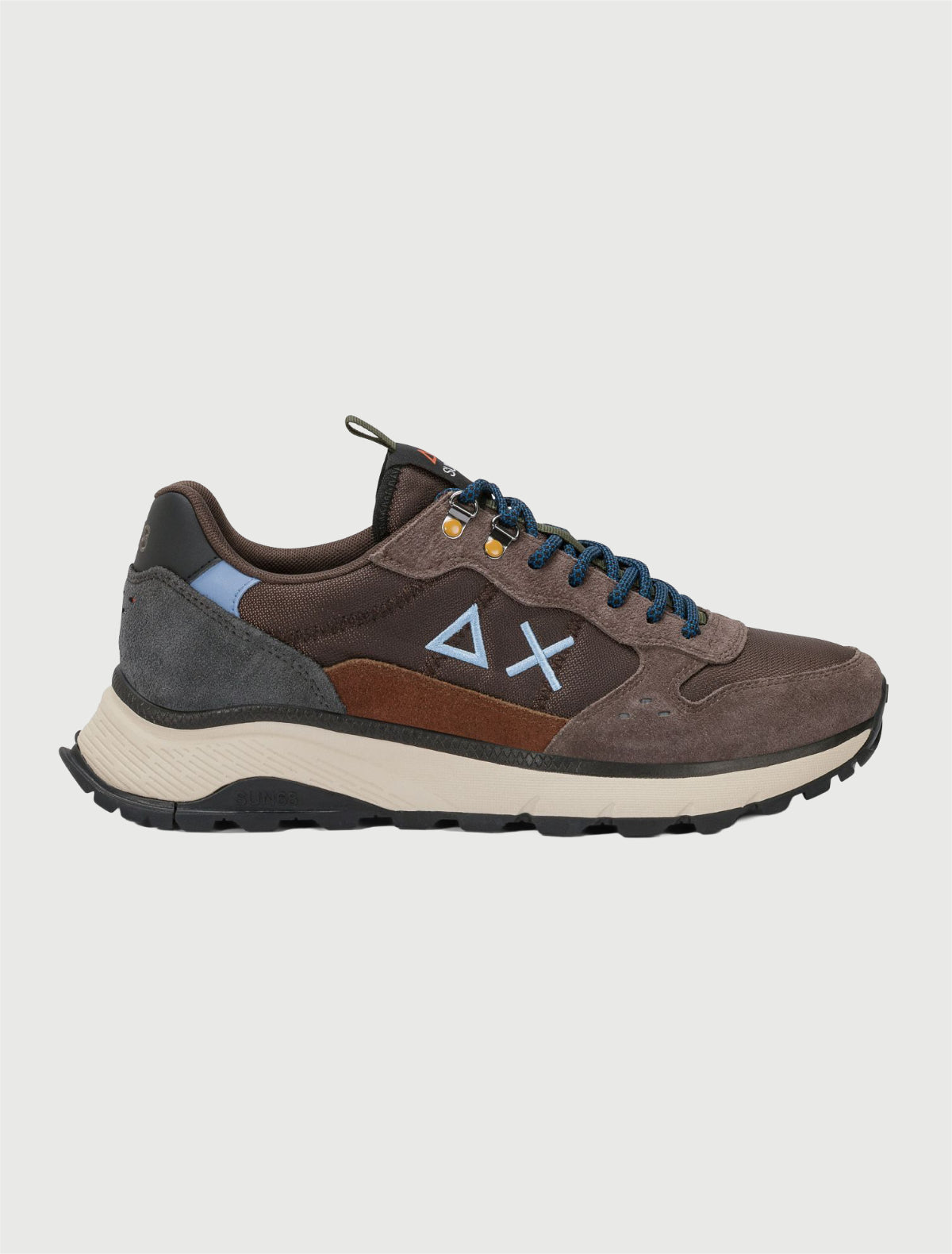 SUN68 - Sneaker Fire & Camping in suede e nylon marrone-2