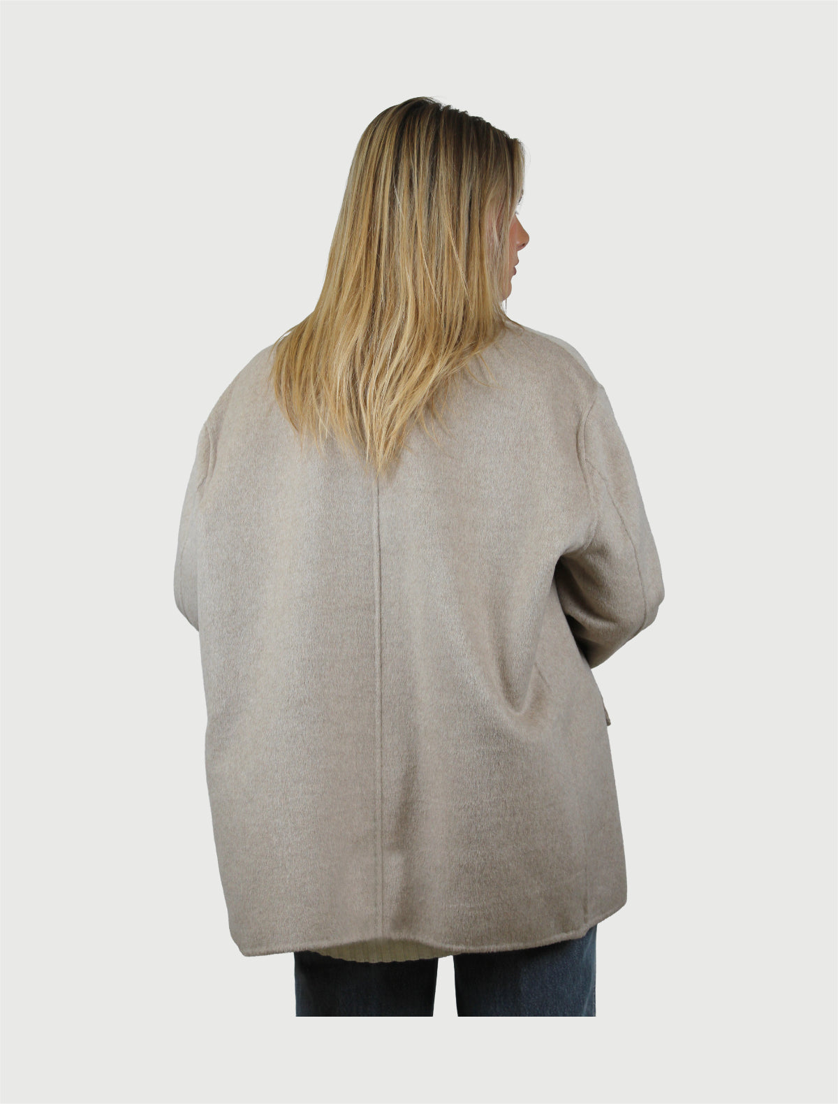VICOLO - CAPPOTTO OUTDOOR CORTO TORTORA MELANGE-2