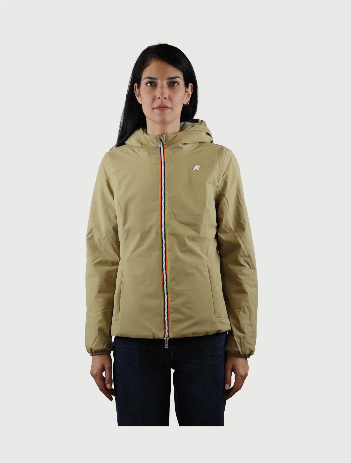 K-WAY - LILY WARM DOUBLE - BEIGE KHAKI/WHITE NATURAL