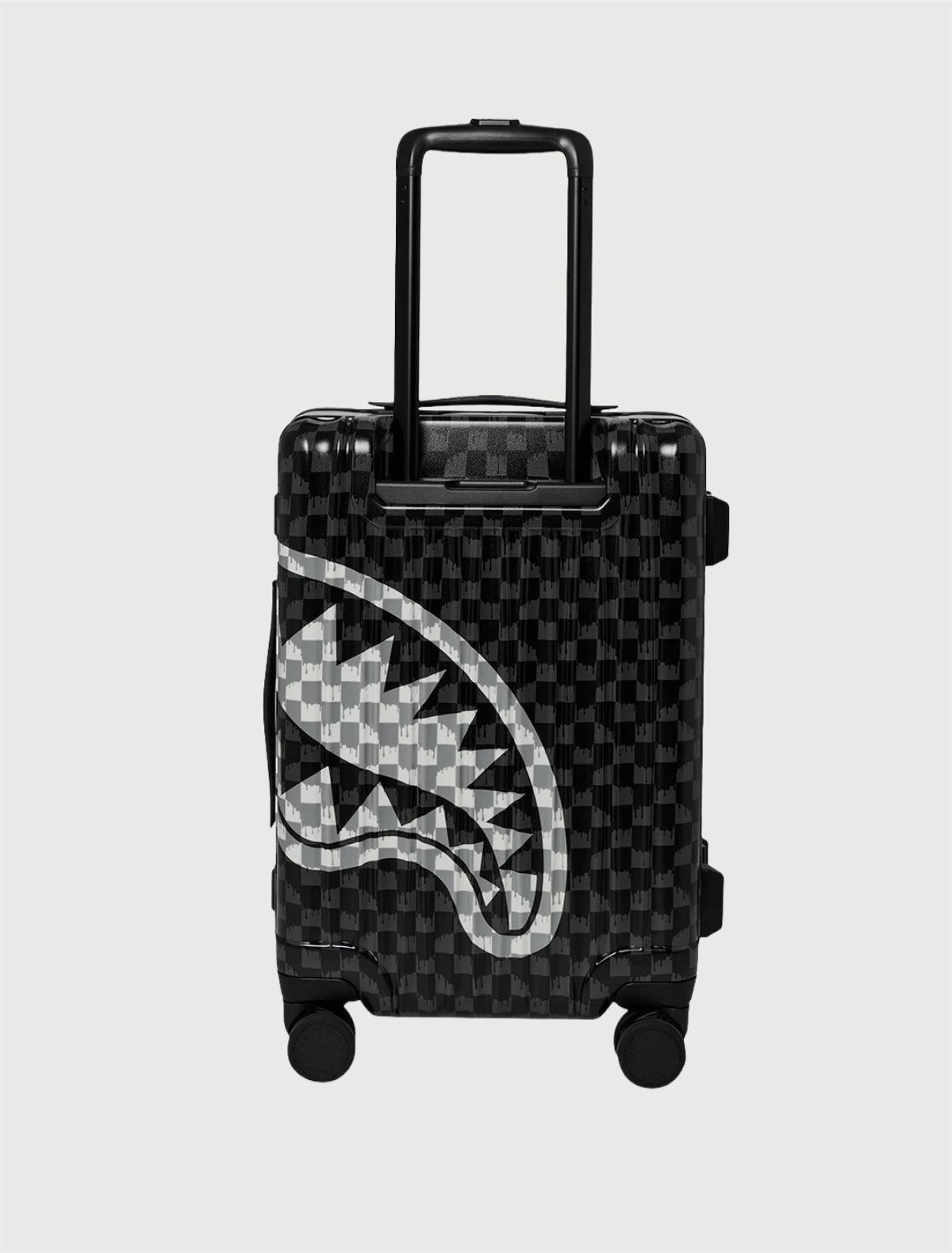 SPRAYGROUND - 910CL325NSZ BLACK AND WHITE DRIP CHECK SHARK CARRY ON LUGGEGE-2