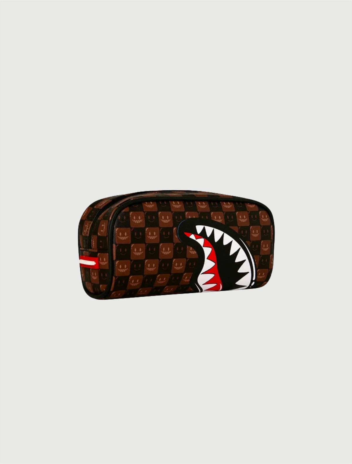 SPRAYGROUND - 910B9303NSZ SHARKS IN PARIS WTF BUBBLE BROWN CHECK POUCH-2
