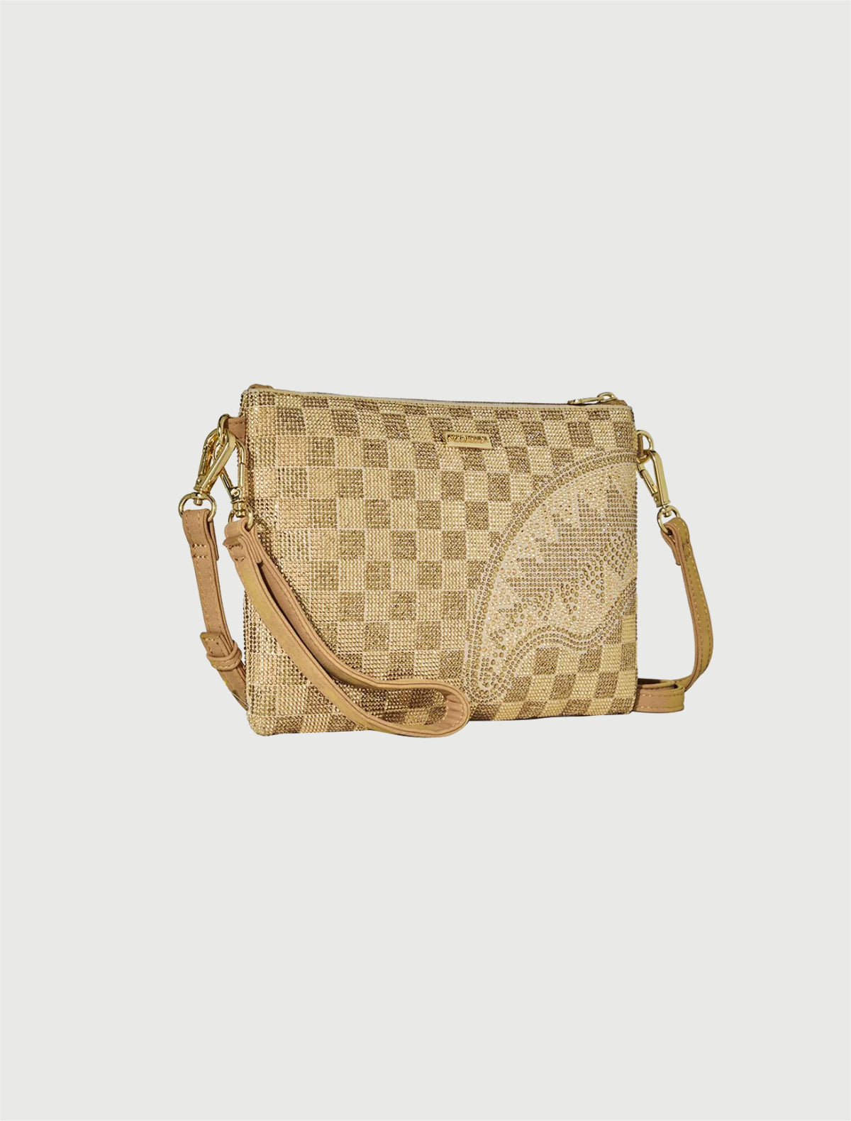 SPRAYGROUND - 910B9481NSZ 2 TONE GOLD TRINITY CROSSOVER CLUTCH-2
