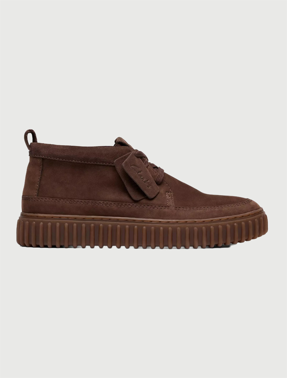 CLARKS - Torhill Lace Hi Nabuk Marrone Scuro-2