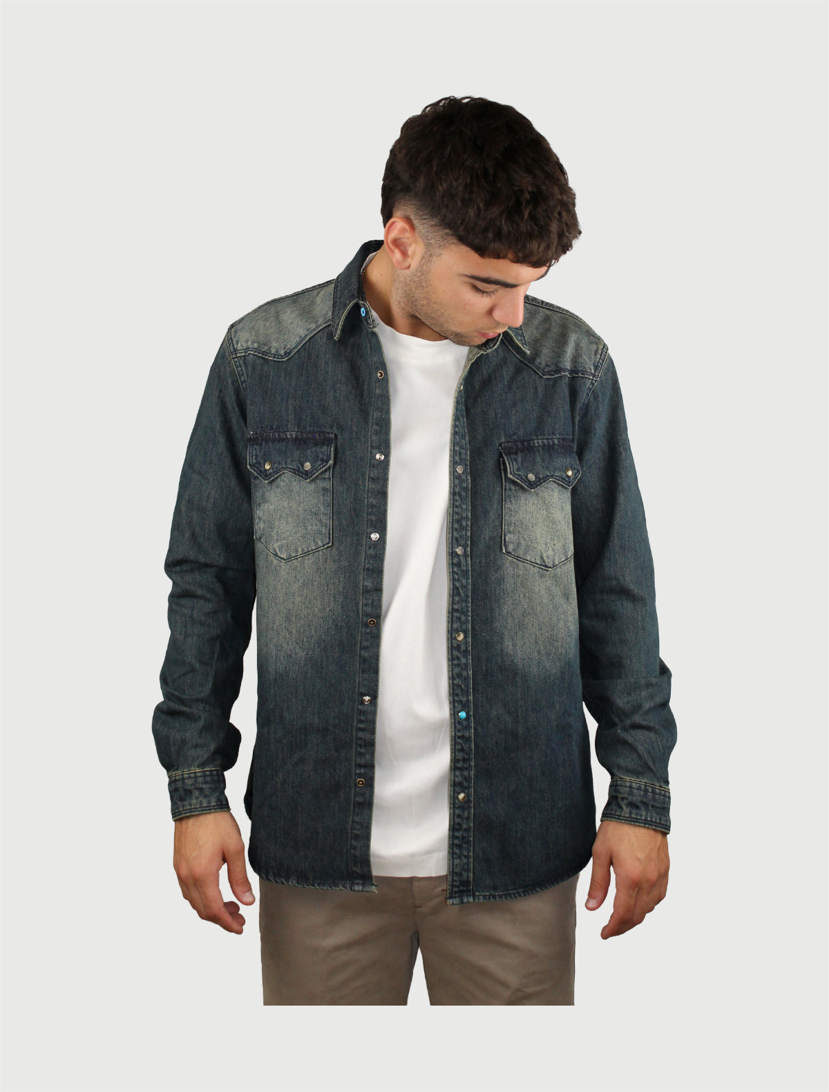 BERNA - CAMICIA DENIM THÈ SCURO
