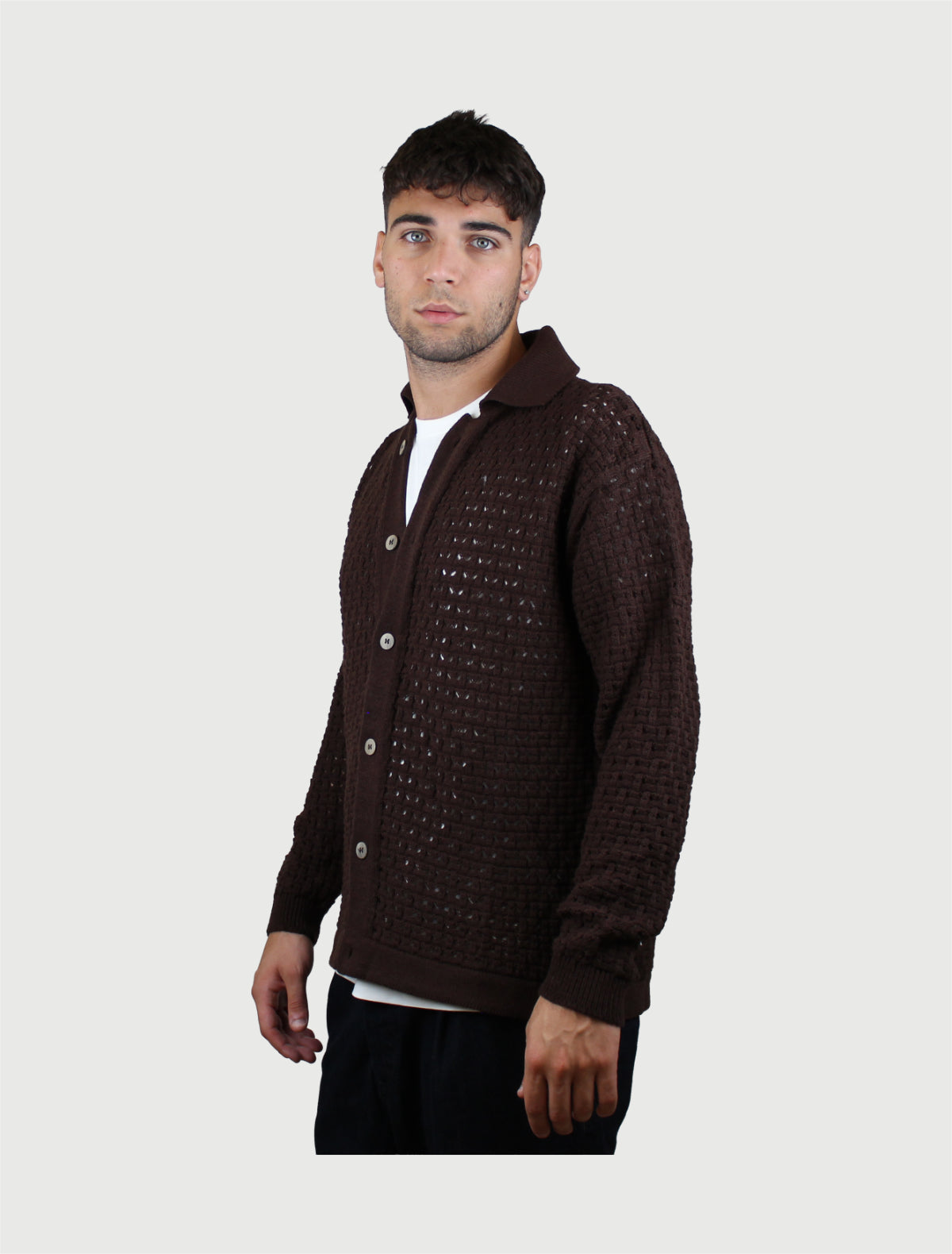 BERNA - Polo Camicia Rete Moro-2