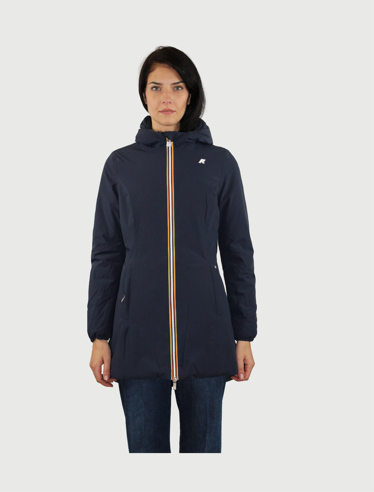 K-WAY - DENISE ST WARM DOUBLE -  BLUE DEPTH/GREEN BLACKISH