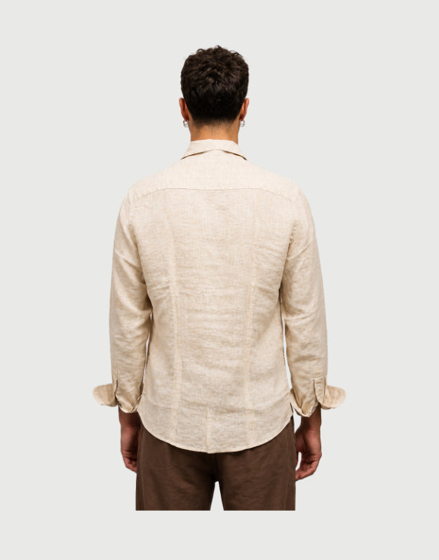 Seinse - Camicia beige con motivi floreali-2