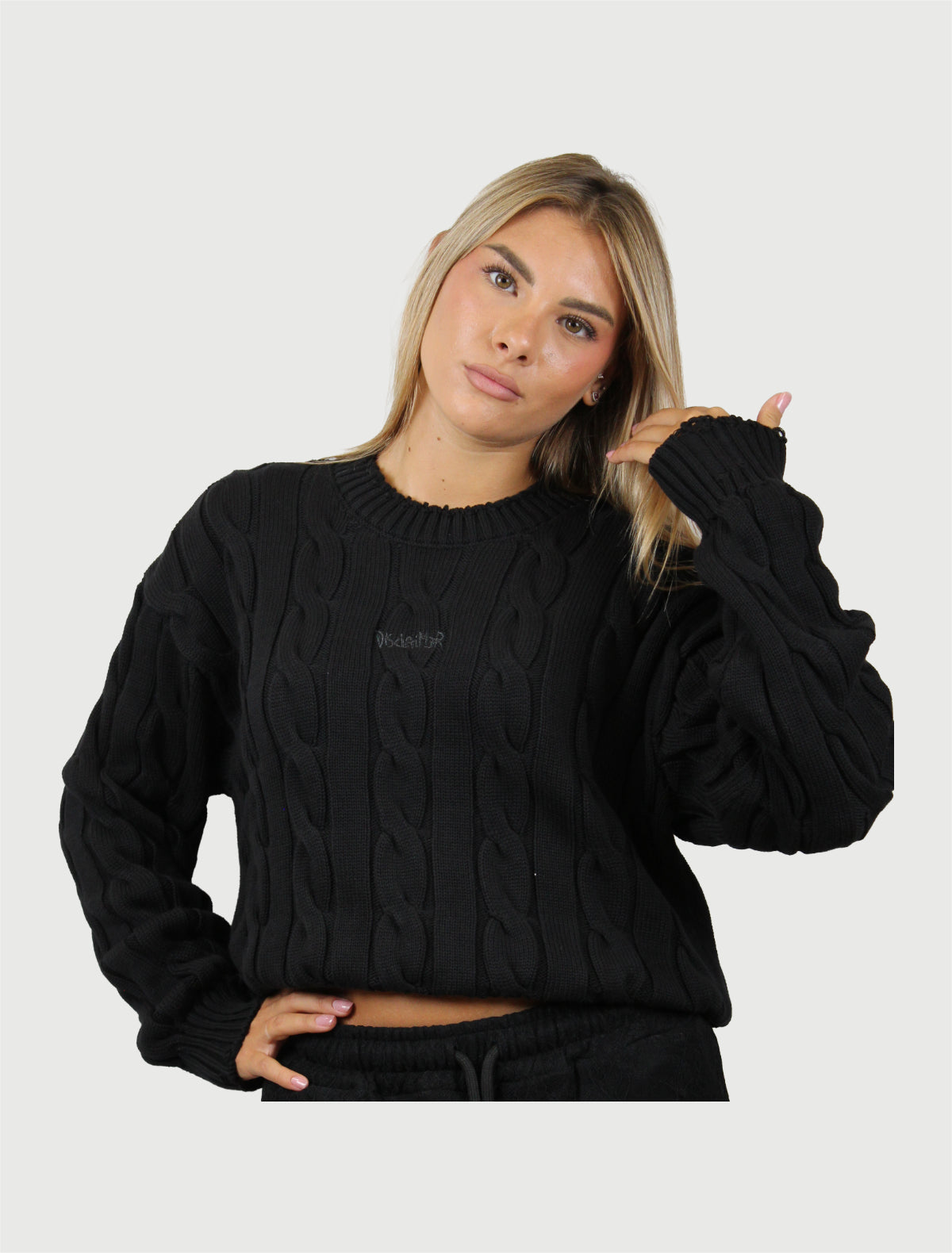 DISCLAIMER - Maglia Donna in Maglieria Nero-2