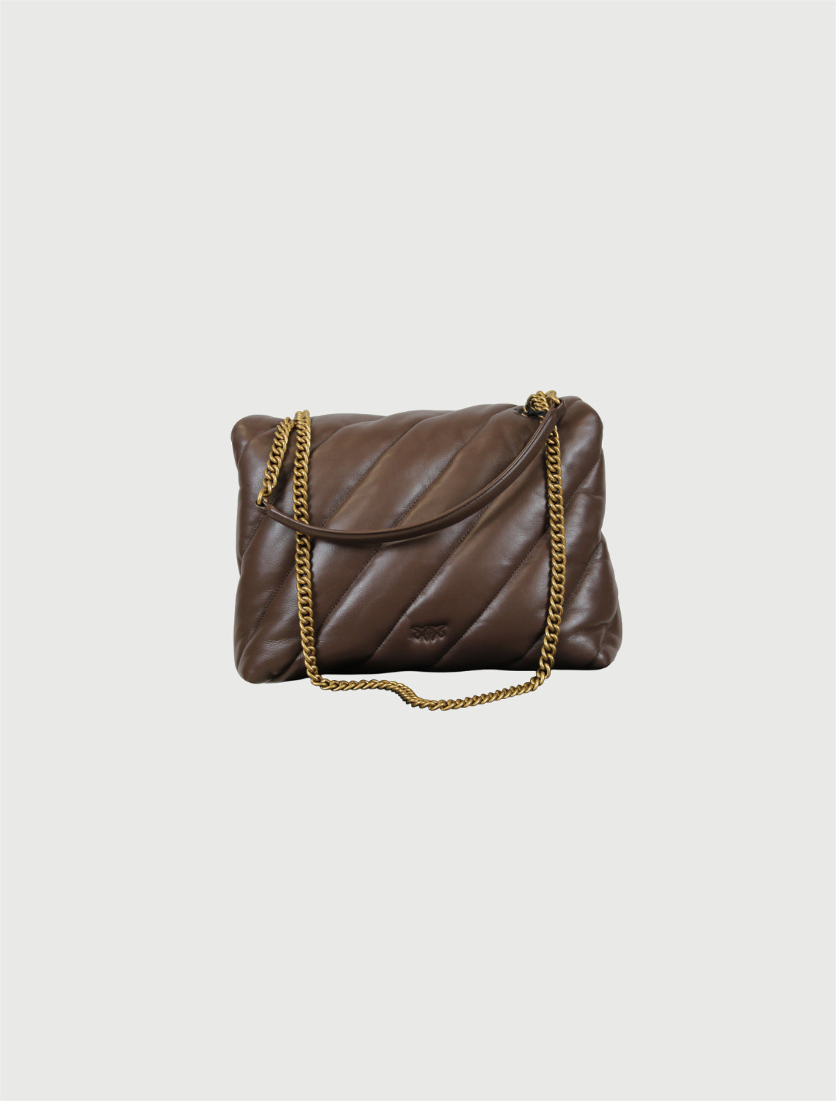 Pinko - Borsa Love Puff Big Marrone Chiaro-Oro-2