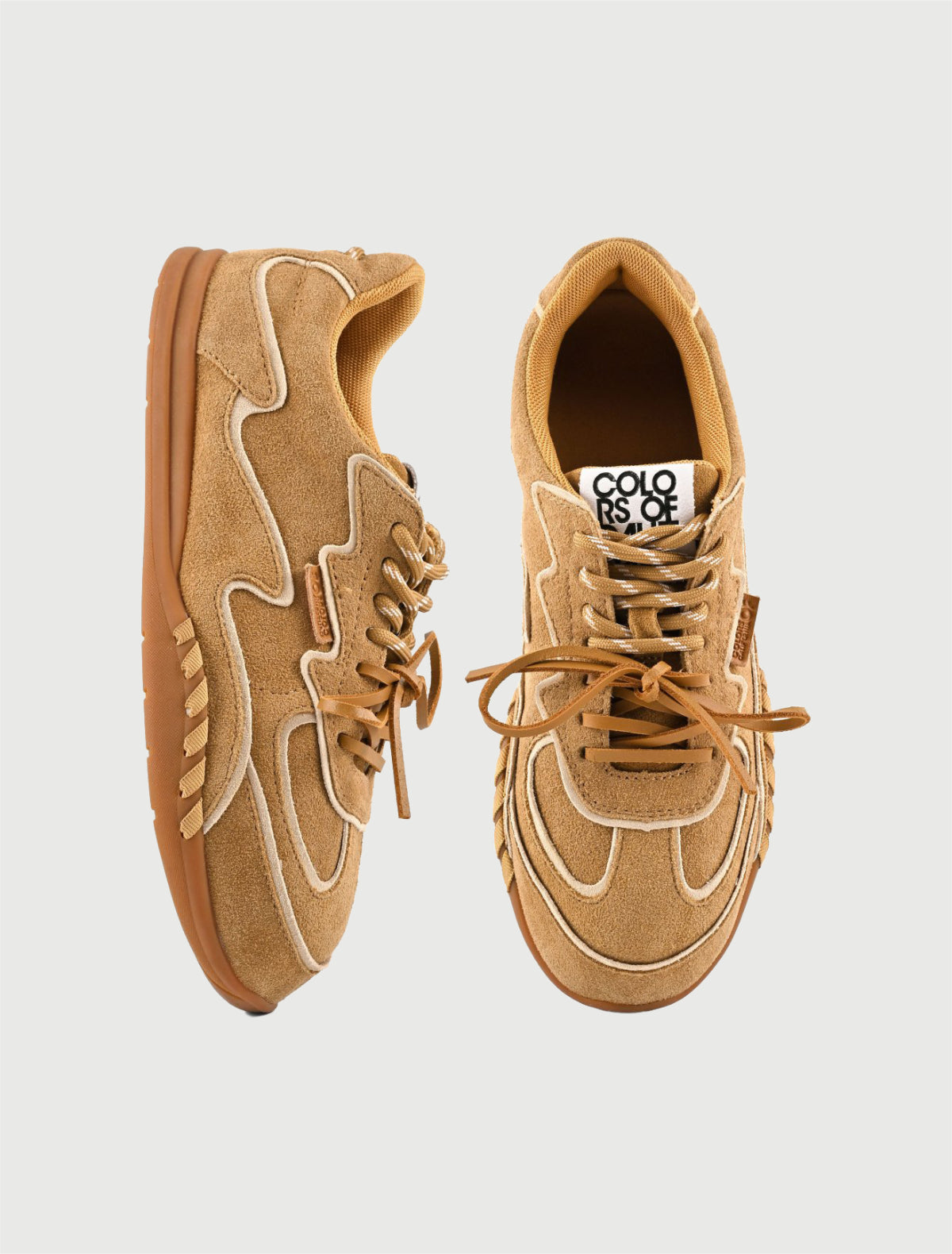 Colors of California - Sneaker YAHI in Pelle Marrone Chiaro-2