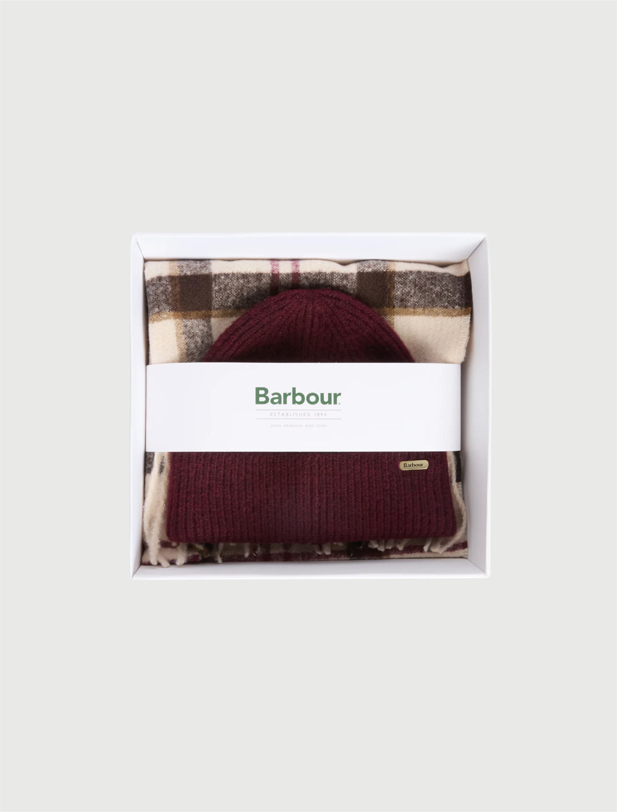 BARBOUR - Set regalo berretto e sciarpa Olivia - Light Muted Tartan-2