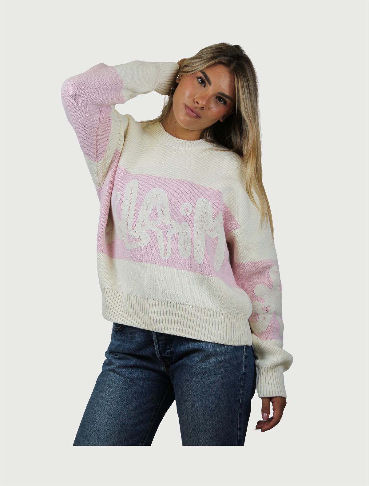 DISCLAIMER - Maglia Donna Girocollo in Maglieria Latte - Rosa-2