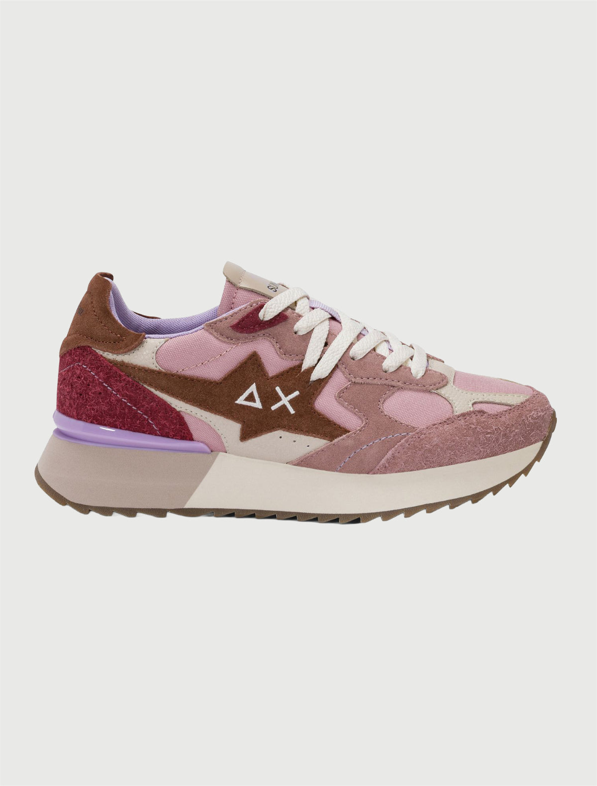 SUN68 - Sneaker Stargirl Multicolor in suede e nylon malva-2