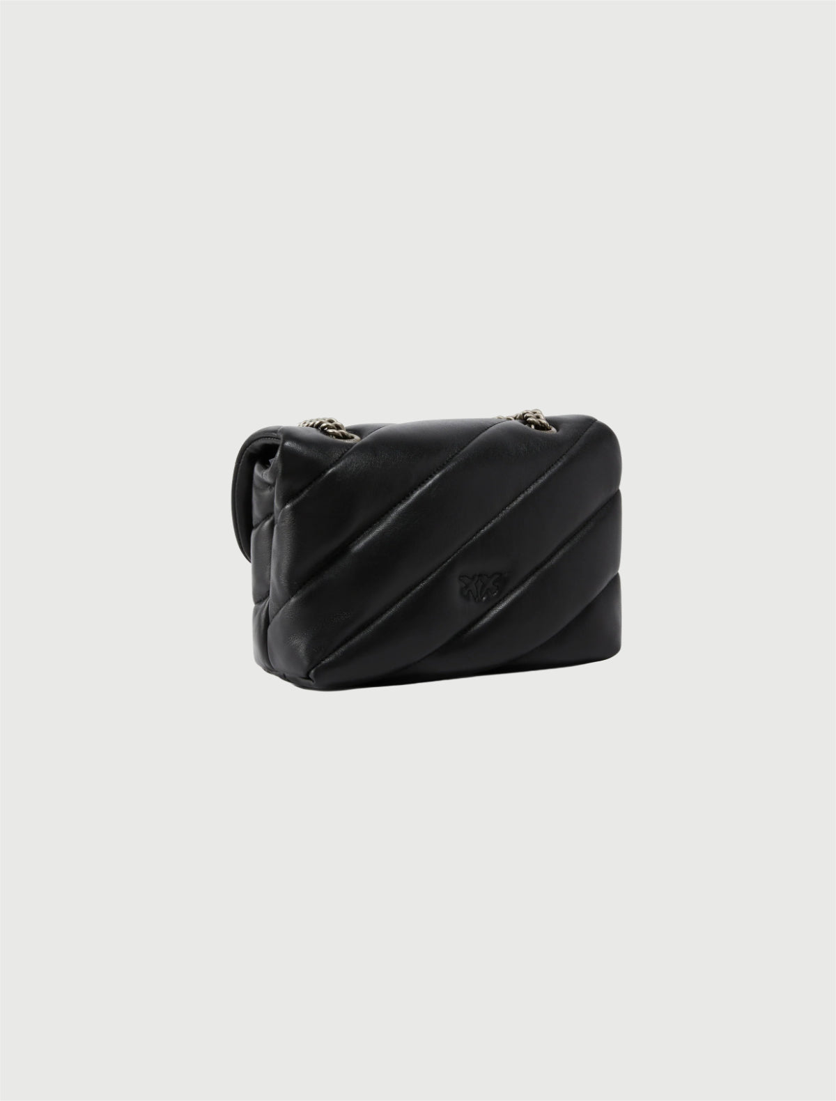 Pinko - Borsa piccola a tracolla Mini Love Bag Puff Nero-Argento-2