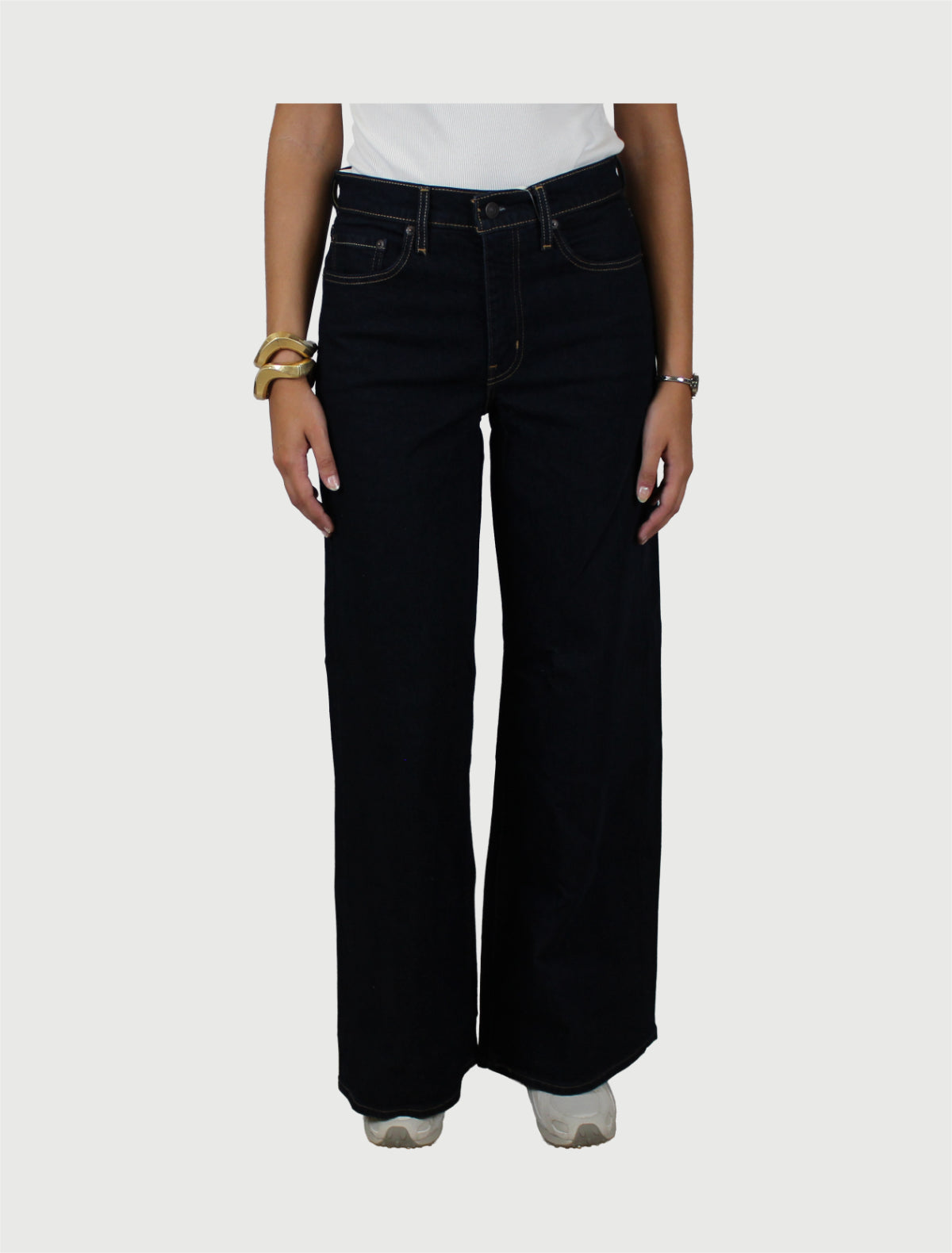 LEVI'S - Jeans High-Rise Wide Leg Denim 728 Nero-2