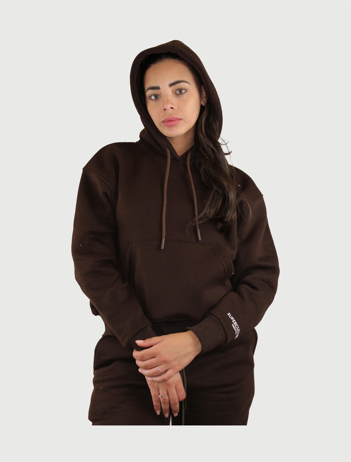 SUPERCULTURE - FELPA SALLY CON CAPPUCCIO E MARSUPIO CROP FIT-2