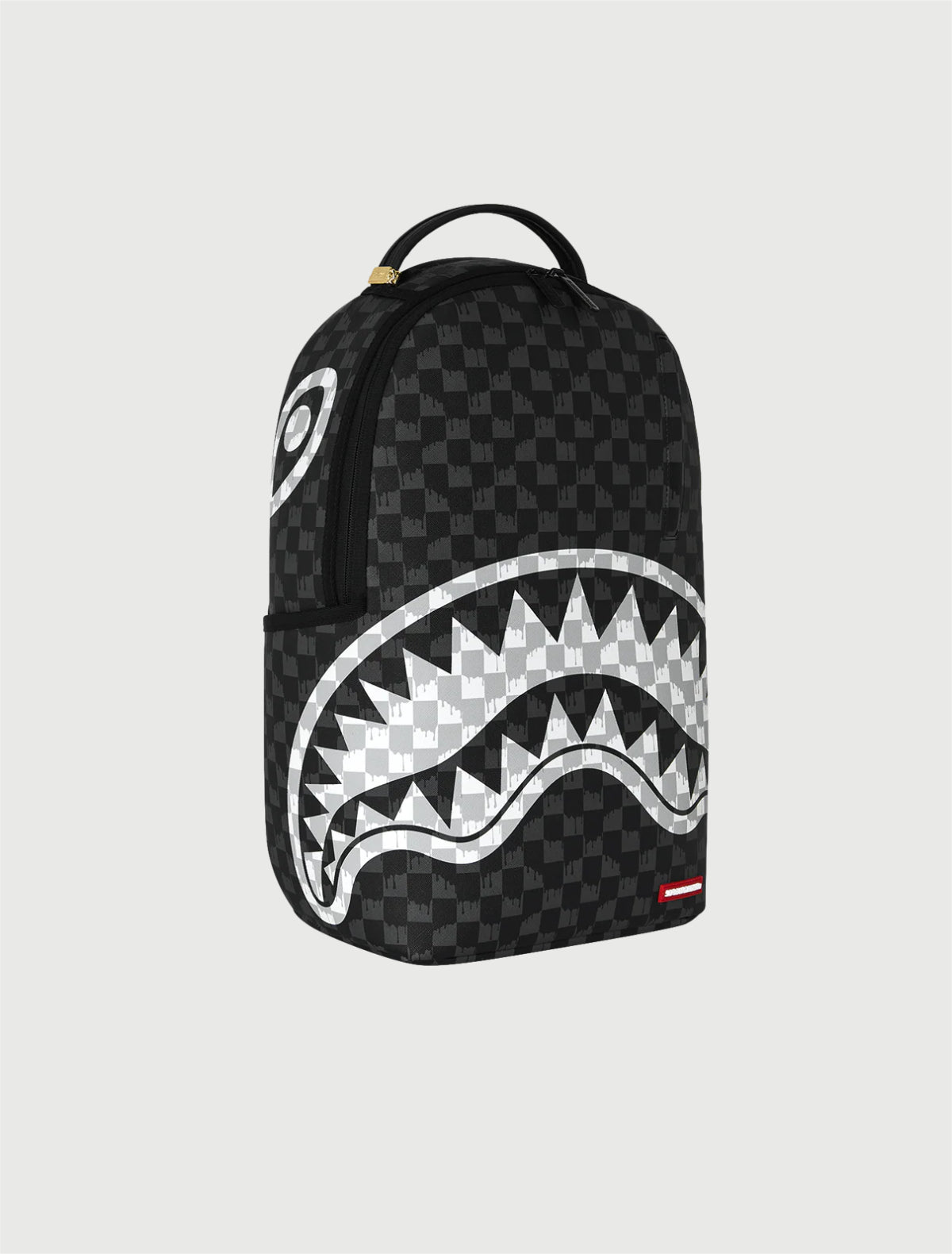 SPRAYGROUND - 910B8553NSZ BLACK AND WHITE DRIP CHECK SHARK BACKPACK-2