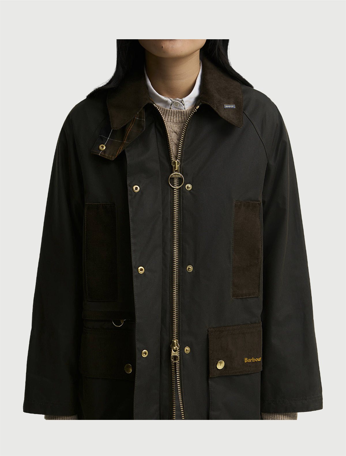 BARBOUR - Giacca cerata Modern Beaufort Icons - Olive-2