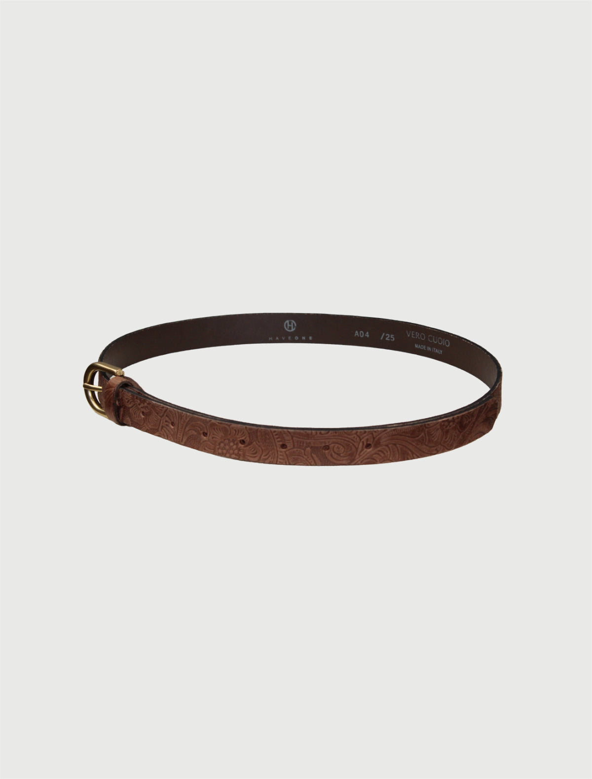 HAVEONE - CINTURA IN PELLE COLOR CUOIO-2