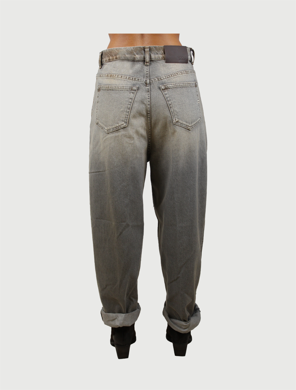 VICOLO - PANTALONE LAILA DENIM GRIGIO-3