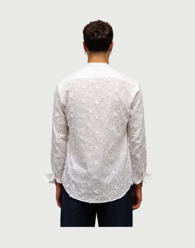 Seinse - Camicia bianca con fiori-2