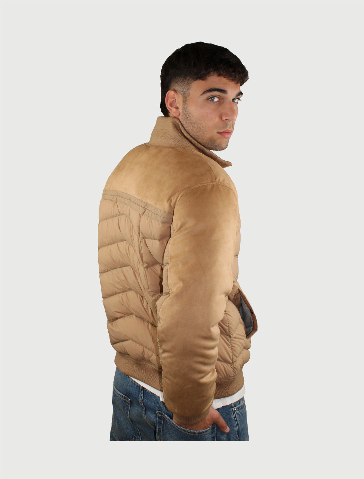 COLMAR - BOMBER IN PIUMA CON DETTAGLI SUEDE BEIGE MARRAKECH MOD.12000029-2