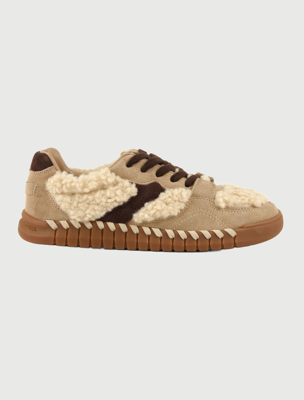 Colors of California - Sneaker TAHOE in pelle e pelliccia sintetica Marrone Chiaro-2