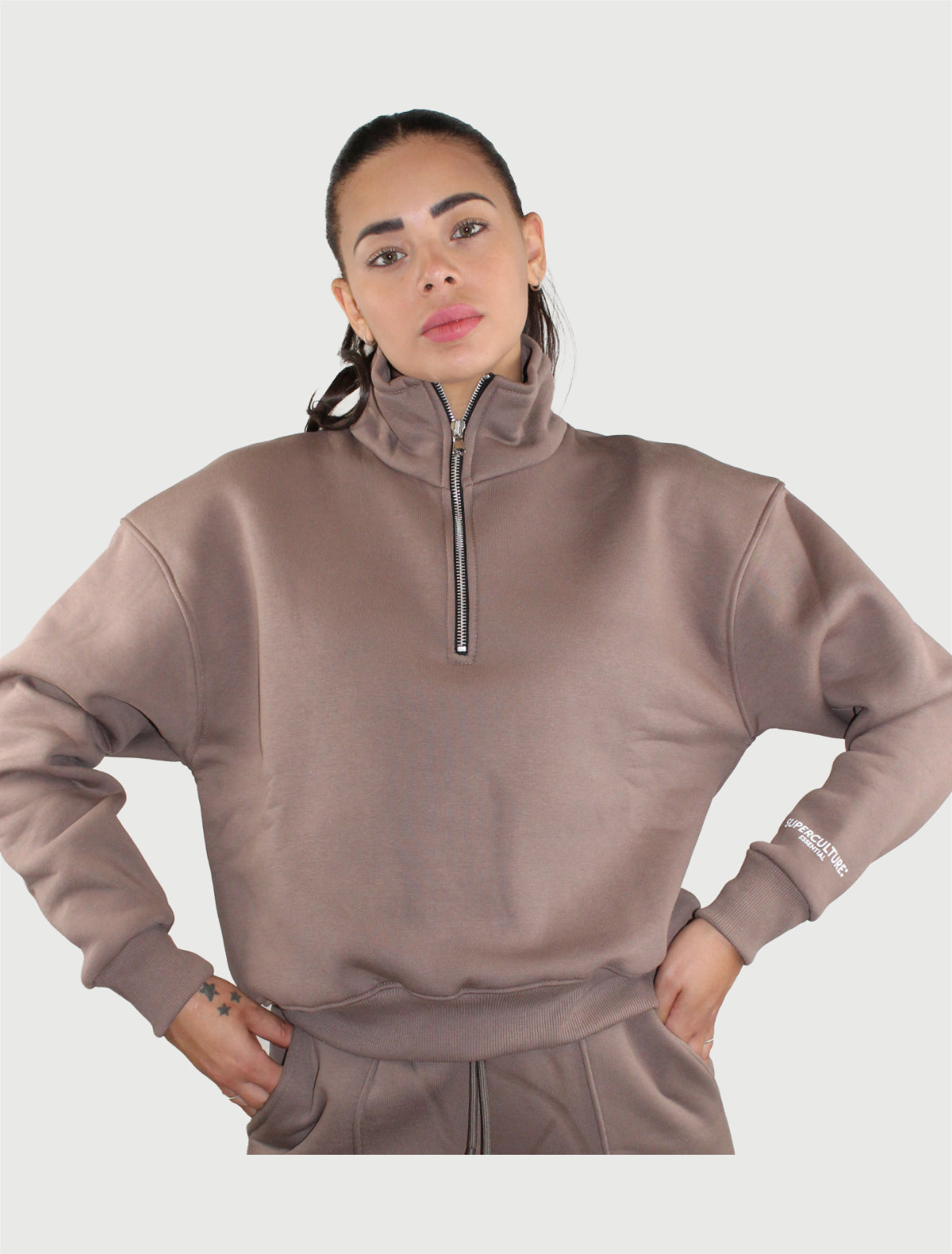 SUPERCULTURE - FELPA DEBBY MEZZA ZIP OVER FIT-4