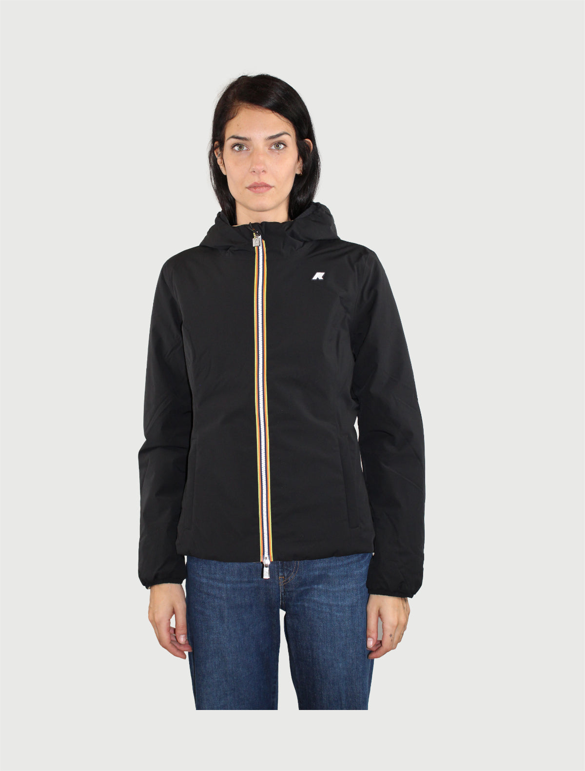 K-WAY - LILY WARM DOUBLE -  BLACK PURE/BEIGE KHAKI-1