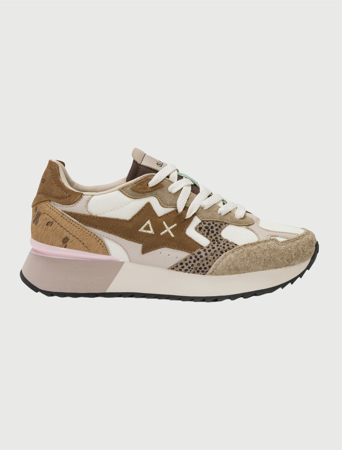 SUN68 - Sneaker Stargirl Multicolor in suede e nylon beige-2