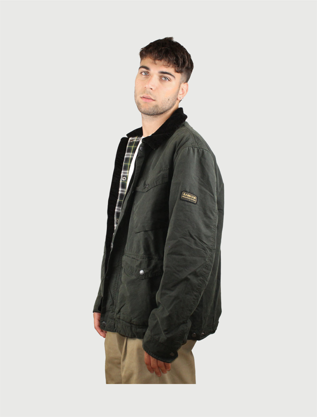 BARBOUR - Giacca cerata invernale Drifter Washed - Sage-2