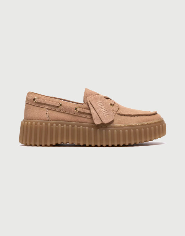 Clarks Torhill Boat Beige Suede-2
