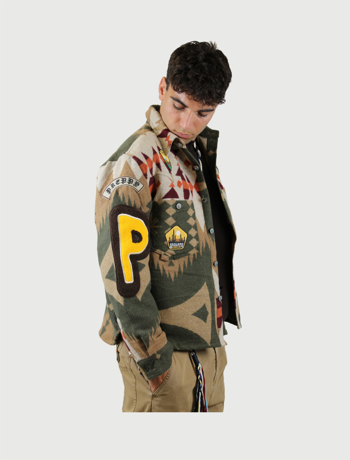 BERNA - SHIRT BOXY AZTECO PATCH COLORE UNICO-2