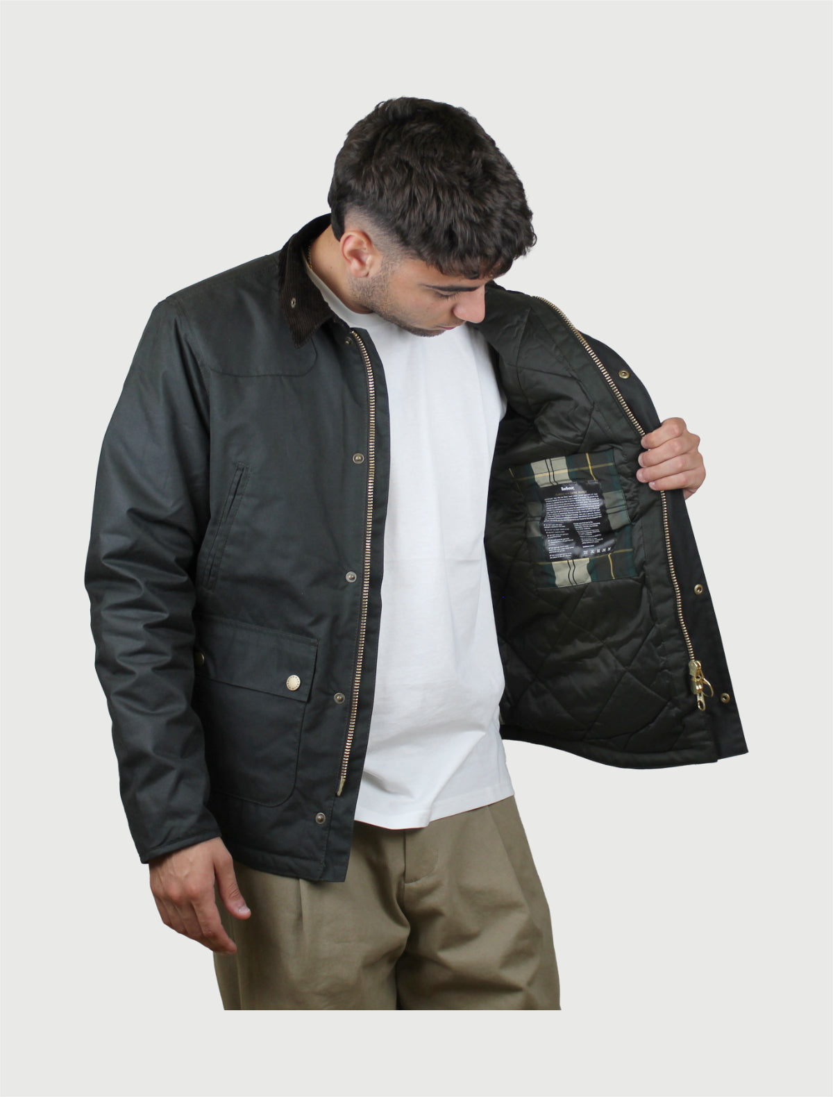 BARBOUR - Giacca in cotone cerato Reelin-2