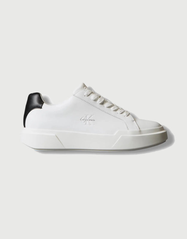 Calvin Klein Chunky Cupsole Laceup LTH White-Black-White-2
