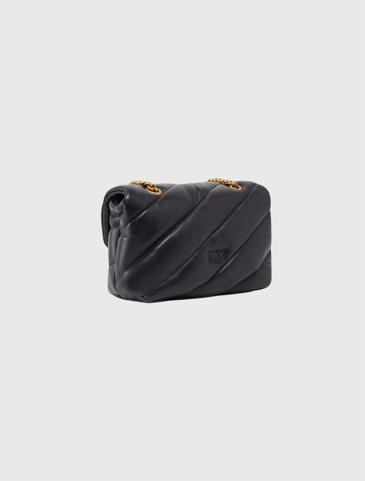 Pinko - Borsa piccola a tracolla Mini Love Bag Puff Nero-Oro-2