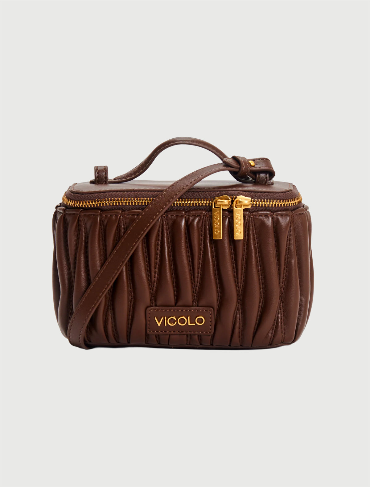 VICOLO - BORSA CHARLOTTE - MELANZANA, MOKA E NERA-2